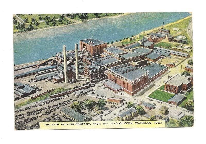 WATERLOO IA Rath Meat Packing Co Plant Vtg PC As Is eBay