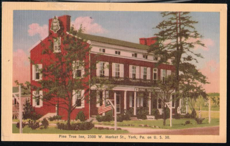 YORK PA Pine Tree Inn Restaurant Market Street St Vintage Postcard Old