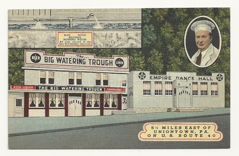 UNIONTOWN PA Big Watering Trough Restaurant Empire Dance Hall Vintage Postcard eBay