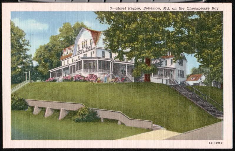 BETTERTON BEACH MD Hotel Rigbie Vtg Maryland Postcard eBay