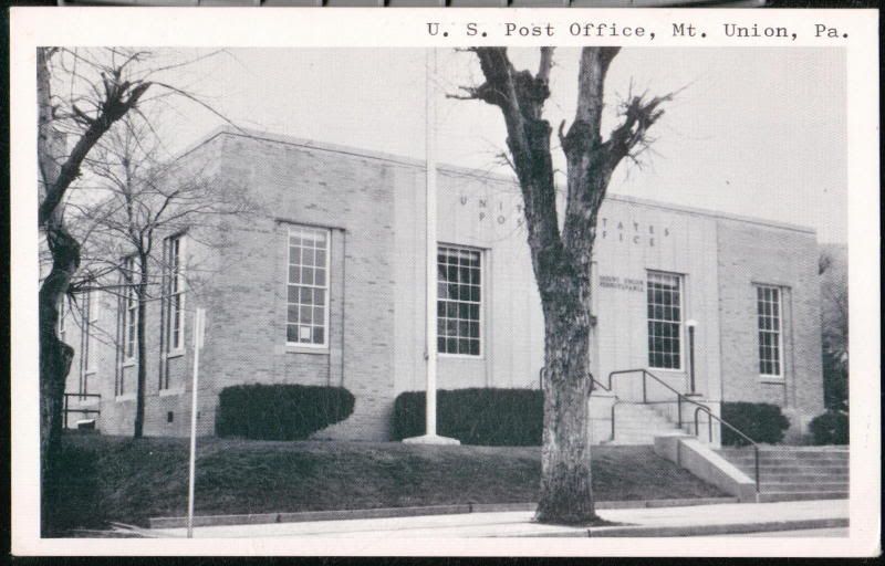 MOUNT UNION PA US Post Office Vintage B&W Postcard Early Old MT Town View PC eBay