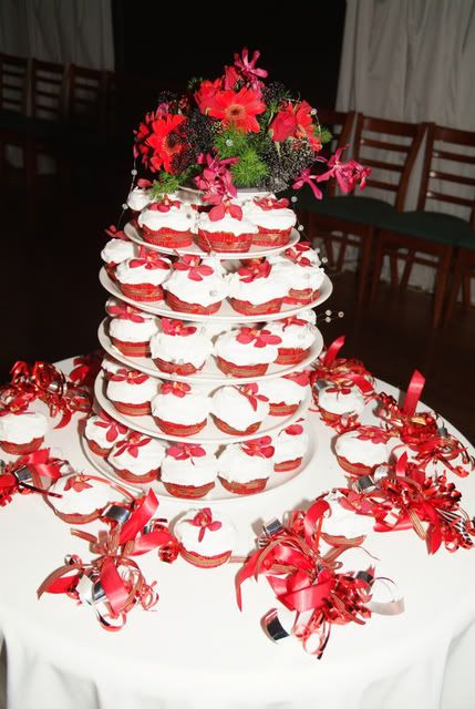 Here is a pic of our cupcake Wedding Cake made for us by hubbies very 