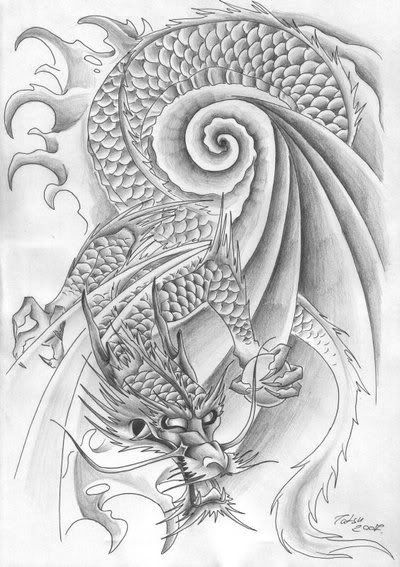 Dragon Tattoo Design final by Tat Dragon Tattoo designs Good luck