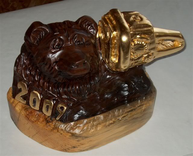 Carving Post Forum Golden Chainsaw Trophy with Gold Leaf