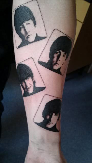 The user lennon has a new picture of his A Hard Days Night tattoo which