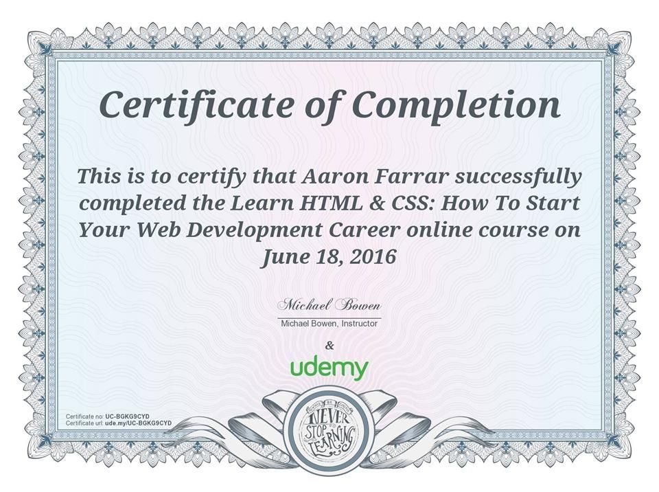 Udemy Cert