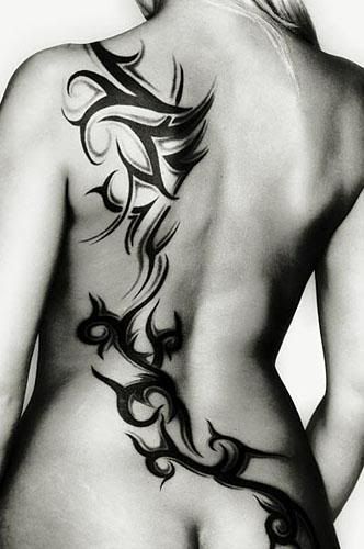 Girls Tattoos With Tribal Tattoos And Butterfly Tattoos