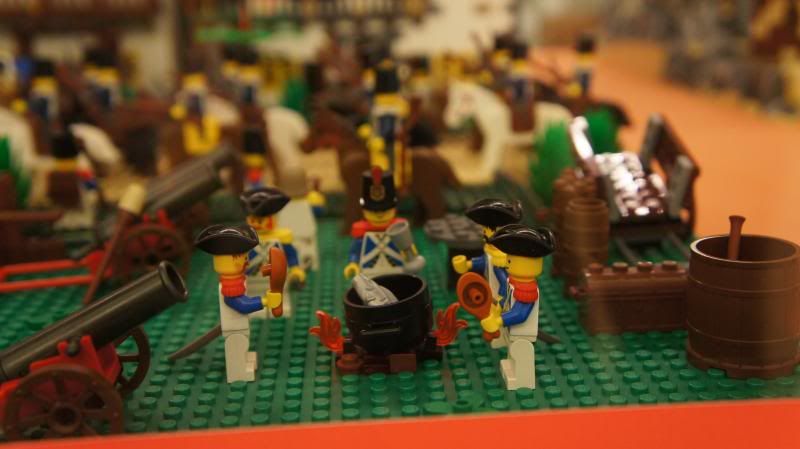 Las tropas napoleónicas celebrando la victoria con un festín