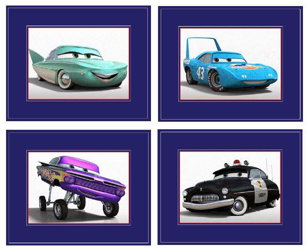 SET OF 8 DISNEY PIXAR CARS 8 X 10 WALL ART PRINTS