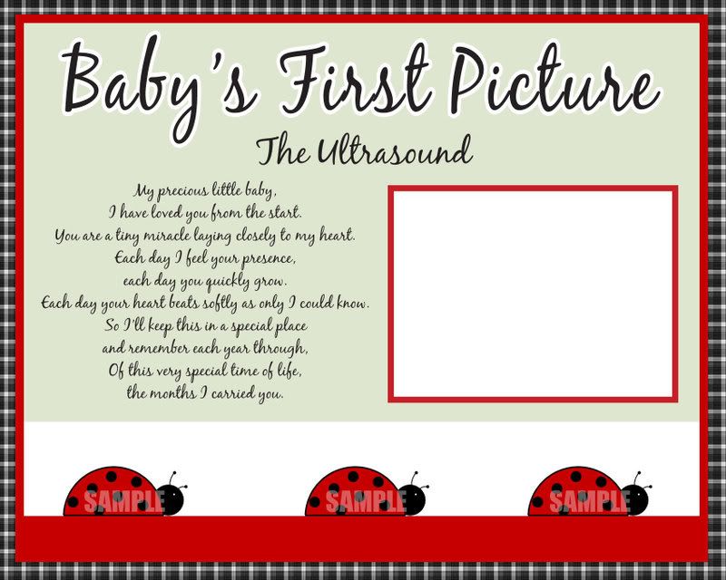 Scrapbooking Ideas For Ultrasound Pictures. LADYBUG Baby Ultrasound Photo