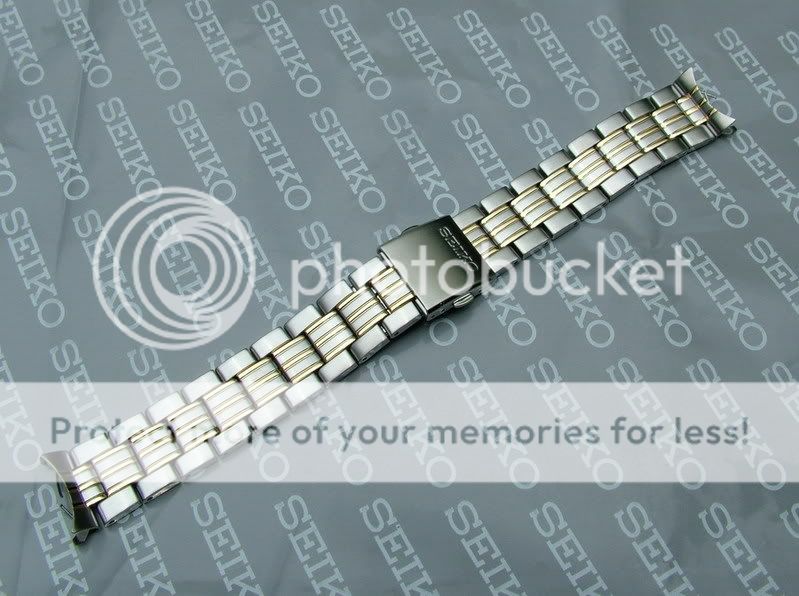 SEIKO 20mm STAINLESS STEEL + GOLD WATCH STRAP 35C4 Z.I  