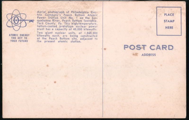 PHILADELPHIA PA Electric Company Peach Bottom Atomic Power Station Vtg 