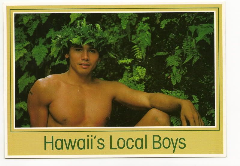 HI Hawaiis Local Boys Muscle Men Vintage Postcard  