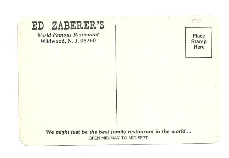 WILDWOOD NJ Ed Zaberers Restaurant Vtg Multi View PC Postcard  