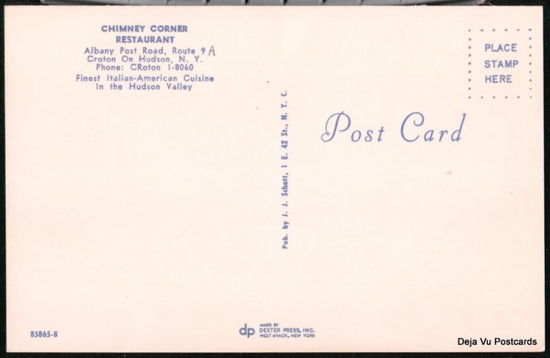 CROTON ON HUDSON NY Chimney Corner Restaurant Postcard  