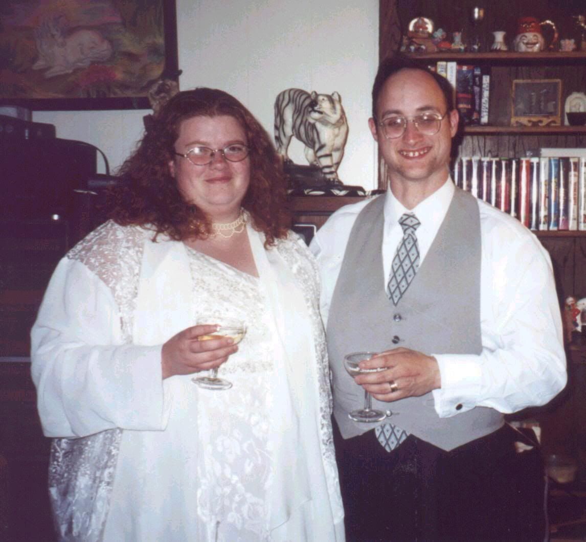 Michelle and I at home during the toast.