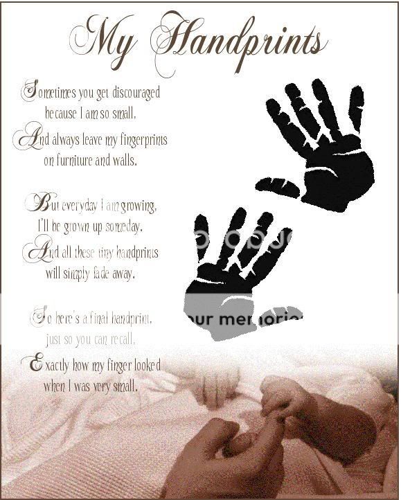 Elegant Baby Handprints Scrapbook Print Wall Decor  