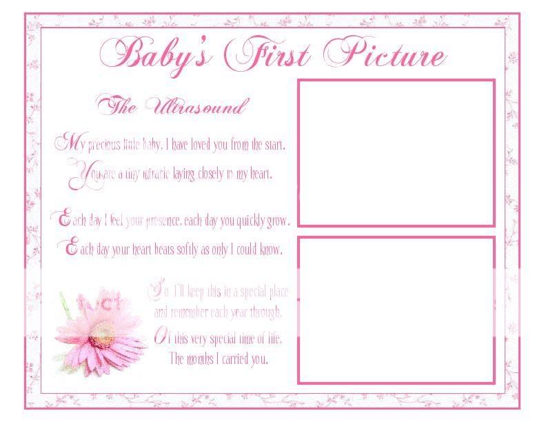 Pink Flowers Toile Baby Ultrasound Print Scrapbook  