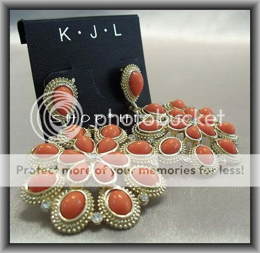 KENNETH JAY LANE CORAL CABACHON CRYSTAL DROP EARRINGS  