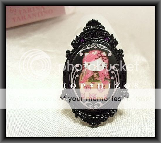 TARINA TARANTINO PINK HEAD HELLO KITTY BLACK CAMEO RING  