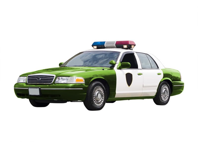 green police car